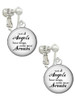 Domed Angels Wear Scrubs Clip On Earrings