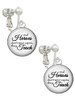 Domed Real Heroes Teach Clip On Earrings