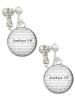 Domed Joshua 1:9 Clip On Earrings