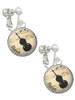 Domed Music - Bass Clip On Earrings