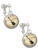 Domed Music - Electric Guitar Clip On Earrings