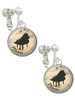 Domed Music - Piano Clip On Earrings