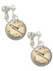 Domed Music - Trombone Clip On Earrings