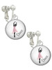 Domed Pink Ballet Dancer Clip On Earrings