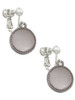 Stainless Steel Disc with Border Clip On Earrings
