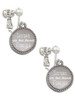 Stainless Steel Disc Sisters are Best Friends Forever Clip On Earrings