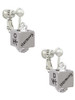 Chinese Symbol Harmony Square Spinner Clip On Earrings