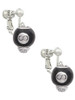 Black 8 Ball Spinner Clip On Earrings