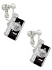 Black Camera Clip On Earrings