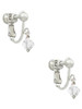April - Clear - 6mm Crystal Bicone Clip On Earrings