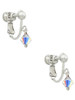 Clear AB - 6mm Crystal Bicone Clip On Earrings