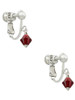 January - Maroon - 6mm Crystal Bicone Clip On Earrings
