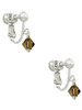 Brown - 6mm Crystal Bicone Clip On Earrings