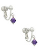 Purple Velvet - 6mm Crystal Bicone Clip On Earrings