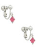 Indian Pink - 6mm Crystal Bicone Clip On Earrings