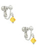Sunflower - 6mm Crystal Bicone Clip On Earrings