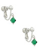 May - Green - 6mm Crystal Bicone Clip On Earrings