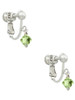 August - Lime Green - 6mm Crystal Bicone Clip On Earrings