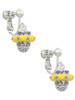 Crystal Yellow Spinner Clip On Earrings