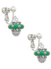 Crystal Green Spinner Clip On Earrings