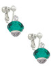 Teal Faceted Glass Spinner Clip On Earrings