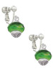 Green & Yellow Faceted Glass Spinner Clip On Earrings