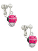 Hot Pink Ladybug Spinner Clip On Earrings