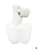 Round - Imitation Cat's Eye - Green - Clip On Earrings