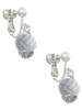 3-D Enamel Volleyball Spinner Clip On Earrings