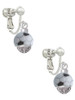3-D Enamel Soccerball Spinner Clip On Earrings