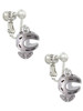 Silver Tone Horseshoe Spinners Clip On Earrings