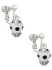 Black Dots on White Spinners Clip On Earrings
