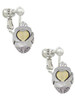 Silver Tone X with Gold Tone Heart Two Tone Spinner Clip On Earrings