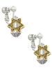 Star of David - Gold Tone Spinner Clip On Earrings
