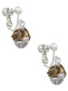 Gold Tone Lizards on Silver Tone Band - Im. Rhodium and Gold Tone Spinner Clip On Earrings