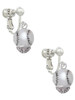 Silver Tone Baseball/Softball Spinner Clip On Earrings