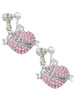 Big Sister Banner on Pink Crystal Heart Clip On Earrings