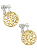 Gold Tone Tree of Life Cutout Clip On Earrings