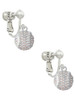 Small Sparkle Clear AB Softball Clip On Earrings