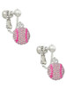 Small Sparkle Pink AB Softball Clip On Earrings