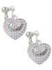 Faith Rocks on AB Crystal Heart Clip On Earrings