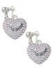 Little Sister on AB Crystal Heart Clip On Earrings