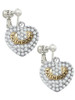 Gold Tone 'Faith Rocks' on Clear Crystal Heart Clip On Earrings