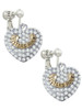 Gold Tone Sisters Rock on Clear Crystal Heart Clip On Earrings