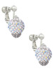 Clear AB Crystal Sparkle Spinner Clip On Earrings