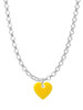 Acrylic 5/16" Yellow Heart Charm Necklace