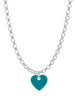 Acrylic 5/16" Teal Heart Charm Necklace