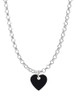 Acrylic 5/16" Black Heart Charm Necklace