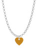 Acrylic 5/16" Gold Tone Heart Charm Necklace