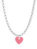 Acrylic 5/16" Pink Heart Charm Necklace